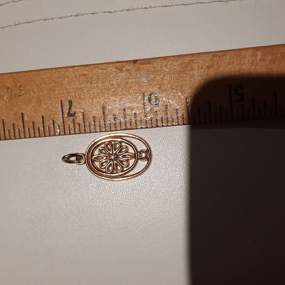 Vintage Solid GENUINE 10K YELLOW GOLD Double DIAMOND PENDANT 💎 💛 CHARM - Picture 7 of 8